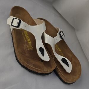 Birkenstock White and Black Sandals